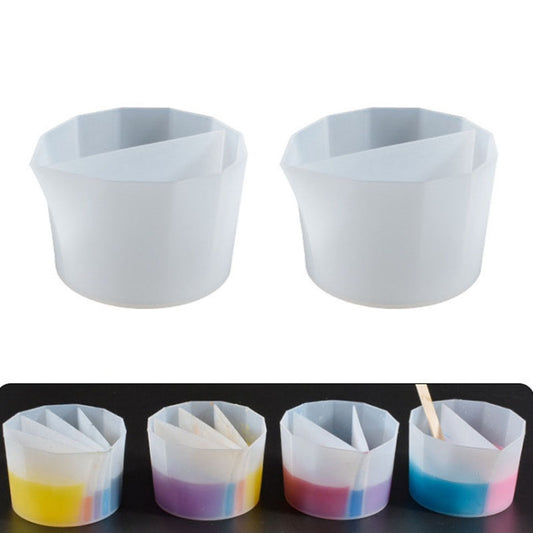 2 PCS DIY Crystal Epoxy Color Separation Cup Silicone Toning Cup, Style: 2 Grid - Arts & Crafts by PMC Jewellery | Online Shopping South Africa | PMC Jewellery