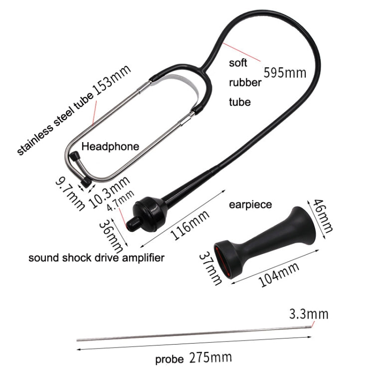 Car Engine Cylinder Abnormal Sound Stethoscope Detection Auto Repair Tool(Black) - Electronic Test by PMC Jewellery | Online Shopping South Africa | PMC Jewellery | Buy Now Pay Later Mobicred