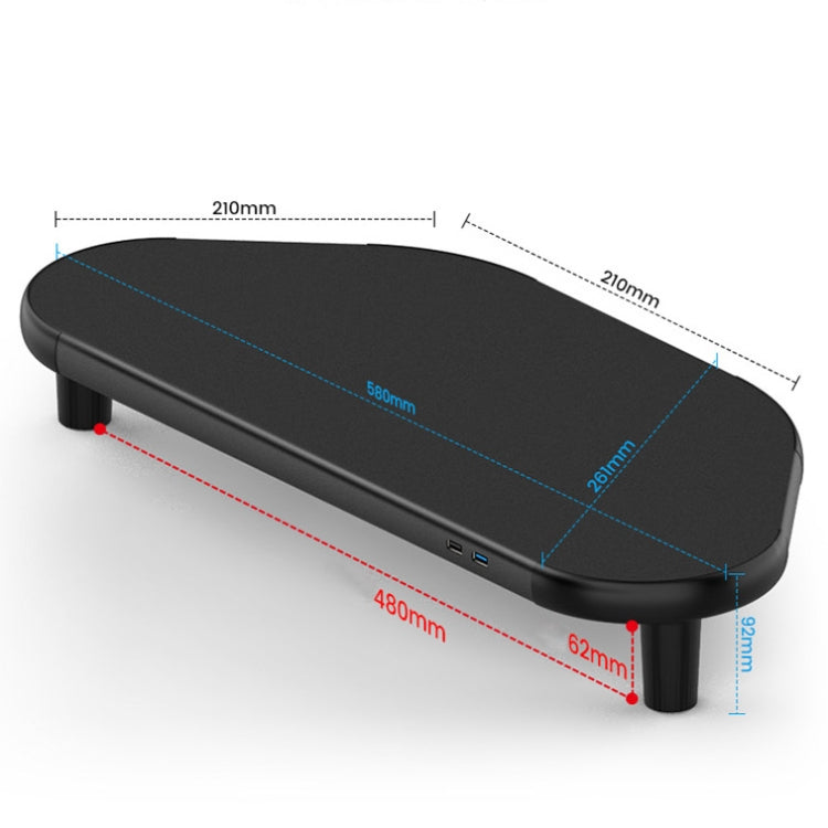 Vaydeer ZGP011 Metal Corner Computer Monitor Raised Rack(USB3.0+3 x USB2.0) - Host Bracket by Vaydeer | Online Shopping South Africa | PMC Jewellery | Buy Now Pay Later Mobicred