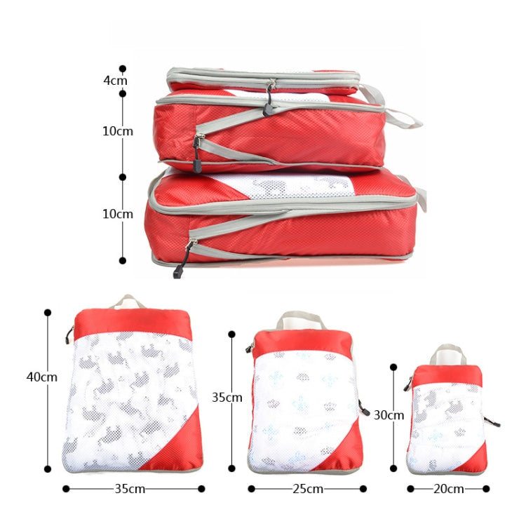 3 PCS/Set Travel Waterproof Compression Clothes Storage Bag(Gray With Net) - Storage Bags by PMC TechLife | Online Shopping South Africa | PMC TechLife