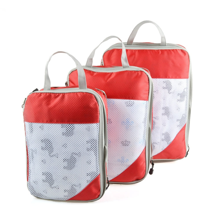 3 PCS/Set Travel Waterproof Compression Clothes Storage Bag(Gray With Net) - Storage Bags by PMC TechLife | Online Shopping South Africa | PMC TechLife