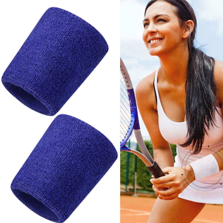 2PCS Basketball Badminton Tennis Running Fitness Towel Sweat-absorbing Sports Wrist(Blue) - Sports Safety by PMC Jewellery | Online Shopping South Africa | PMC Jewellery