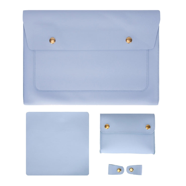S178 3 In 1 Leather Waterproof Laptop Liner Bag, Size: 14 inches(Baby Blue) - 14.1 inch by PMC Jewellery | Online Shopping South Africa | PMC Jewellery | Buy Now Pay Later Mobicred