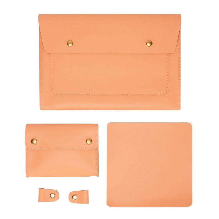 S178 3 In 1 Leather Waterproof Laptop Liner Bag, Size: 15 inches(Honeydet Oranges) - 15 inch by PMC Jewellery | Online Shopping South Africa | PMC Jewellery | Buy Now Pay Later Mobicred