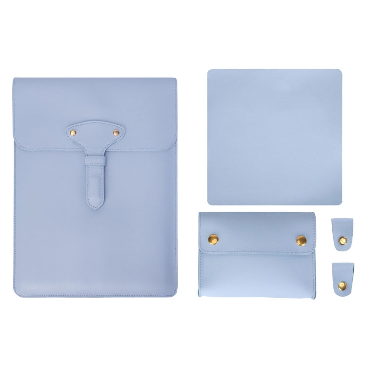S177 3 In 1 Leather Waterproof Laptop Liner Bags, Size: 13 inches(Baby Blue) - free shipping - PMC Jewellery - Order now!