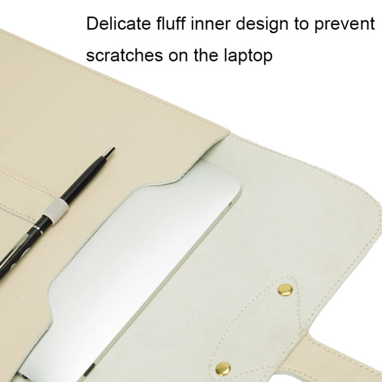 S177 3 In 1 Leather Waterproof Laptop Liner Bags, Size: 13 inches(Apricot) - 13.3 inch by PMC Jewellery | Online Shopping South Africa | PMC Jewellery | Buy Now Pay Later Mobicred