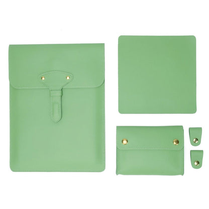 S177 3 In 1 Leather Waterproof Laptop Liner Bags, Size: 14 inches(Avocado Green) - 14.1 inch by PMC Jewellery | Online Shopping South Africa | PMC Jewellery | Buy Now Pay Later Mobicred