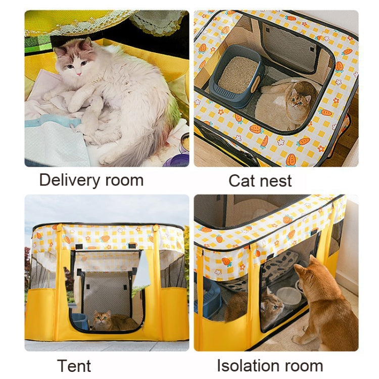 Rectangular Foldable Pet Fence Dog and Cat Litter Pet Delivery Room XL(Yellow Carrot) - Beds by PMC TechLife | Online Shopping South Africa | PMC TechLife | Buy Now Pay Later Mobicred