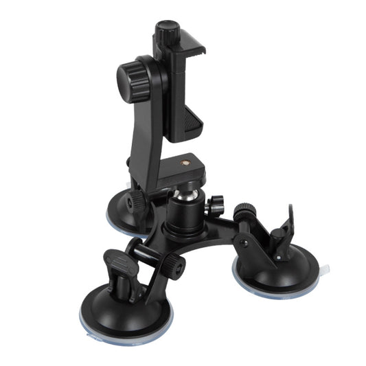 Car General Purpose Vehicle Bracket Suction Cup Fixed Glass Video Shooting Base, Shape: Suction Cup+PTZ+Phone Clip - Holder by PMC Jewellery | Online Shopping South Africa | PMC Jewellery | Buy Now Pay Later Mobicred