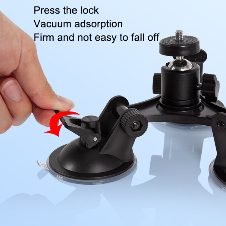 Car General Purpose Vehicle Bracket Suction Cup Fixed Glass Video Shooting Base, Shape: Suction Cup+PTZ+Phone Clip - Holder by PMC TechLife | Online Shopping South Africa | PMC TechLife | Buy Now Pay Later Mobicred