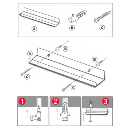 Home Kitchen Office Books Wall Mounted Acrylic Shelf, Specification: 40x10x6cm - Shelf & Hooks by PMC Jewellery | Online Shopping South Africa | PMC Jewellery