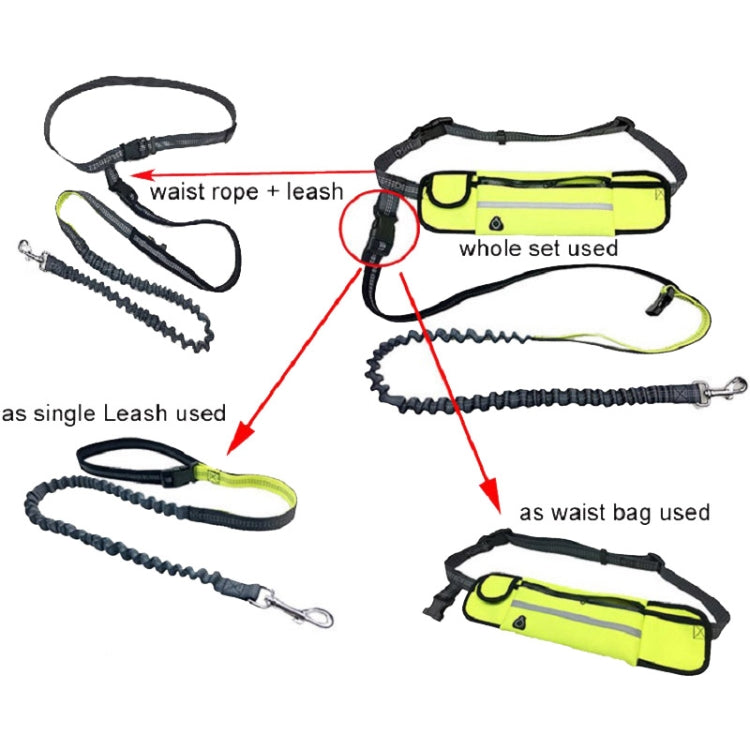 Pet Run Traction Rope Portable Waist Bag(Black) - Leashes & Chest Strap by PMC TechLife | Online Shopping South Africa | PMC TechLife | Buy Now Pay Later Mobicred