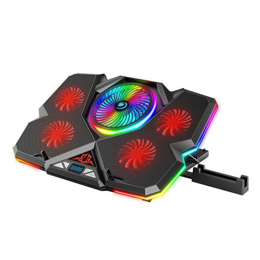 CoolCold  Five Fans 2 USB Ports Laptop Cooler Gaming Notebook Cool Stand,Version: Touch Symphony Red - Cooling Pads by CoolCold | Online Shopping South Africa | PMC Jewellery | Buy Now Pay Later Mobicred