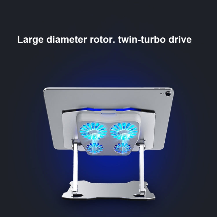 X16 Tablet PC Holder Aluminum Alloy Laptop Radiator with 4 Fans - Laptop Stand by PMC Jewellery | Online Shopping South Africa | PMC Jewellery | Buy Now Pay Later Mobicred