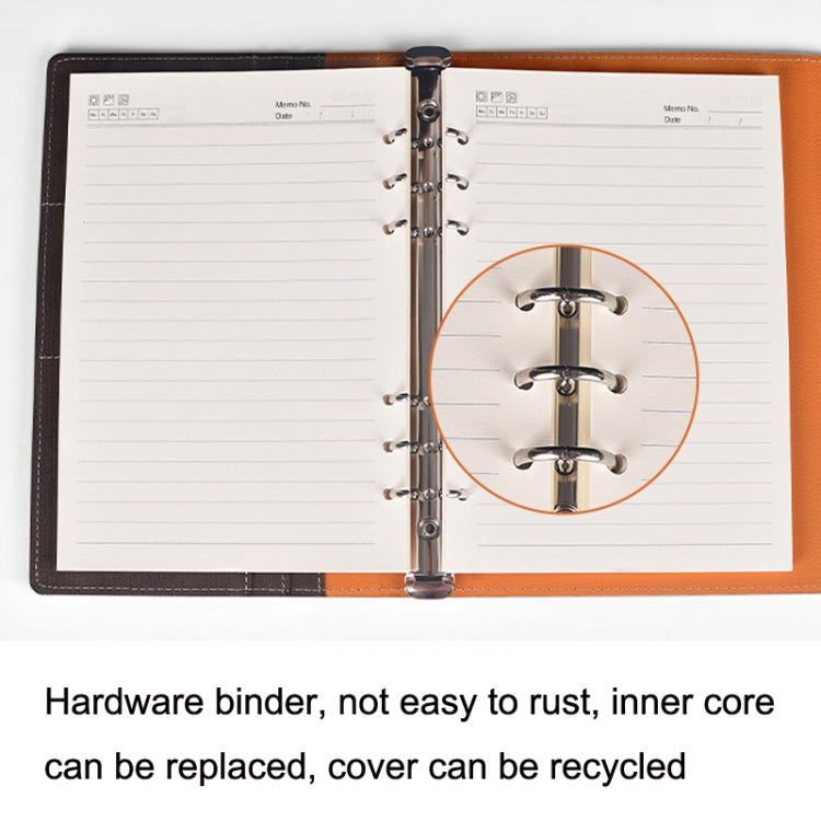 A5 Business Loose-leaf Notebook Office Stationery Leather PU Notepad(Light Coffee) - Notebooks by PMc TechLife | Online Shopping South Africa | PMc TechLife | Buy Now Pay Later Mobicred