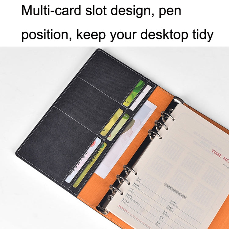 A5 Business Loose-leaf Notebook Office Stationery Leather PU Notepad(Light Coffee) - Notebooks by PMc TechLife | Online Shopping South Africa | PMc TechLife | Buy Now Pay Later Mobicred