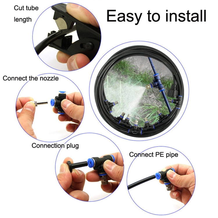 Low Pressure Spray DIY Kit Outdoor Cooling Atomization System, Specification: 23m 25 Heads(Black) - Watering & Irrigation by PMC Jewellery | Online Shopping South Africa | PMC Jewellery