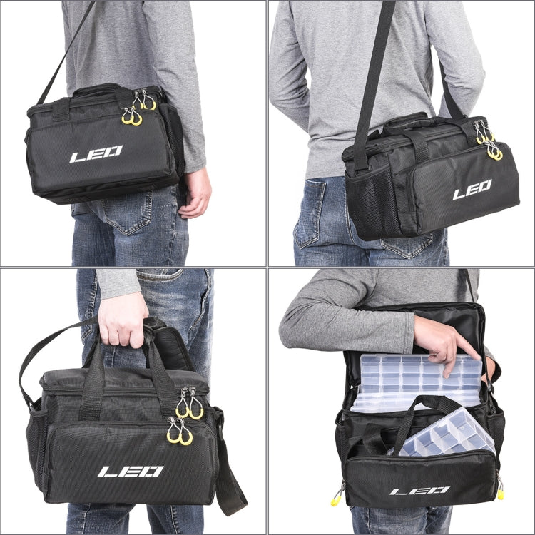 LEO 28048 Thickening Square Road Sub Bag Bait Wheel Fishing Gear Bag(Black) - Storage Boxes & Storage Bags by LEO | Online Shopping South Africa | PMC Jewellery