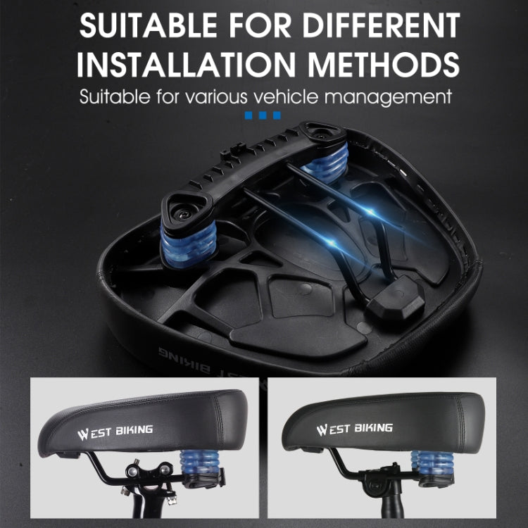 WEST BIKING Bicycle Widened And Comfortable Shock Absorbing Saddle(Black Blue) - Bicycle Saddle by WEST BIKING | Online Shopping South Africa | PMc TechLife | Buy Now Pay Later Mobicred