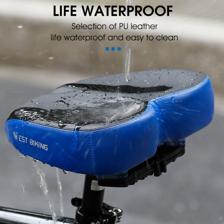 WEST BIKING Bicycle Widened And Comfortable Shock Absorbing Saddle(Black Blue) - Bicycle Saddle by WEST BIKING | Online Shopping South Africa | PMc TechLife | Buy Now Pay Later Mobicred