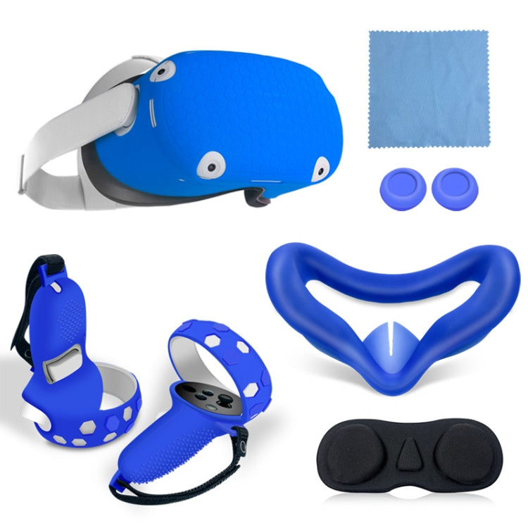 6 PCS/Set For Meta Quest Silicone All-Inclusive Console Controller Cover(Blue) - VR Accessories by PMC Jewellery | Online Shopping South Africa | PMC Jewellery