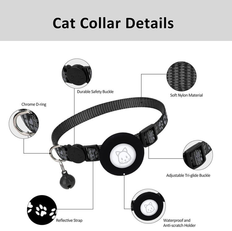 Pet Cat Reflective Collar with Bell for Airtag Tracker(Black) - Pet Series by PMC TechLife | Online Shopping South Africa | PMC TechLife