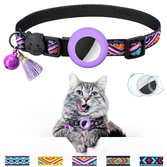 Pet Colored Bell Tassel Collar for Airtag Tracker(Purple) - Pet Series by PMC Jewellery | Online Shopping South Africa | PMC Jewellery