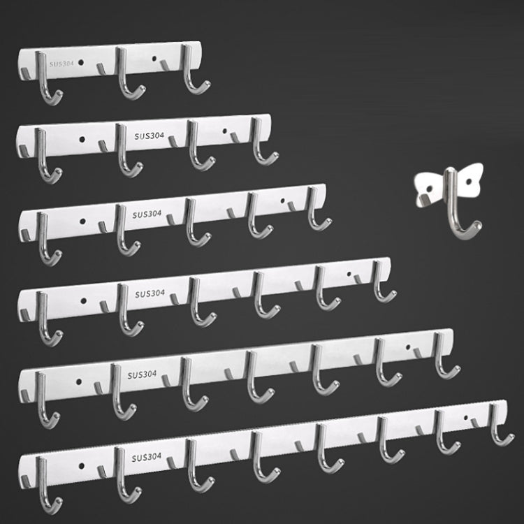 304 Stainless Steel No Punching Door Rear Coat Hook, Specification: 3 Hooks - Shelf & Hooks by PMC Jewellery | Online Shopping South Africa | PMC Jewellery
