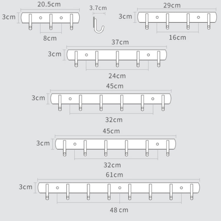 304 Stainless Steel No Punching Door Rear Coat Hook, Specification: 3 Hooks - Shelf & Hooks by PMC Jewellery | Online Shopping South Africa | PMC Jewellery