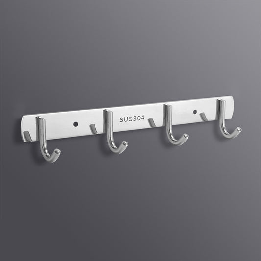 304 Stainless Steel No Punching Door Rear Coat Hook, Specification: 4 Hooks - Shelf & Hooks by PMC Jewellery | Online Shopping South Africa | PMC Jewellery