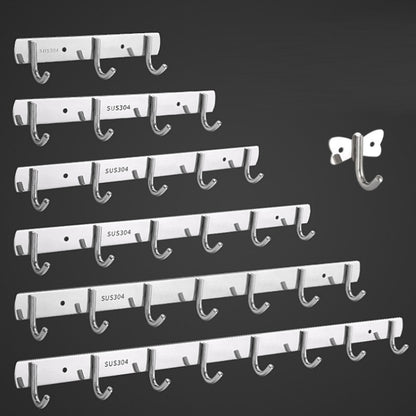 304 Stainless Steel No Punching Door Rear Coat Hook, Specification: 4 Hooks - Shelf & Hooks by PMC Jewellery | Online Shopping South Africa | PMC Jewellery