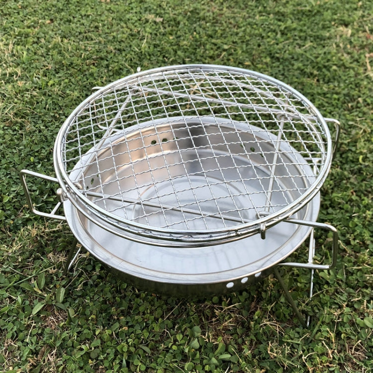 RG_011 Outdoor Round Folding Stainless Steel Barbecue Grill, Size: 30 x 19.5cm - Cookwares & Tablewares by PMC TechLife | Online Shopping South Africa | PMC TechLife