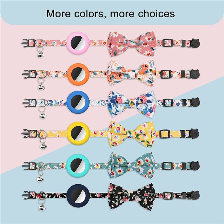 Anti-Lost Printed Bow Pet Collar with Bell for AirTag(Pink) - Pet Series by PMC TechLife | Online Shopping South Africa | PMC TechLife