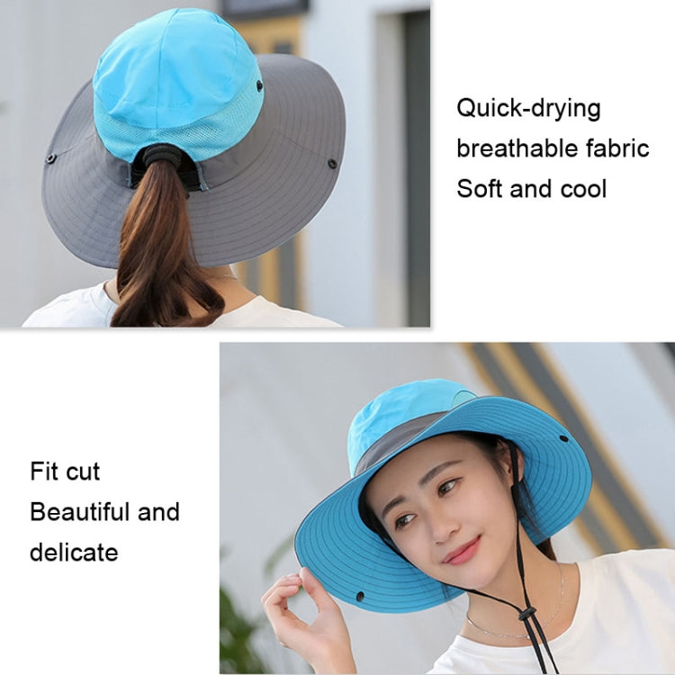 9002 Summer Women Outdoor Sun Hats Fisherman Hat With Ponytail Hole(Two-color Adult Purple) - Peaked Cap by PMC Jewellery | Online Shopping South Africa | PMC Jewellery