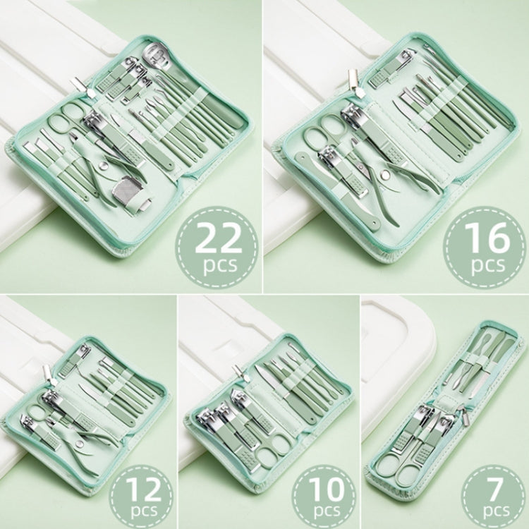 Stainless Steel Nail Clipper Nail Art Tool Set, Color: 16 PCS/Set (Green) - Nail Clipper by PMC Jewellery | Online Shopping South Africa | PMC Jewellery | Buy Now Pay Later Mobicred