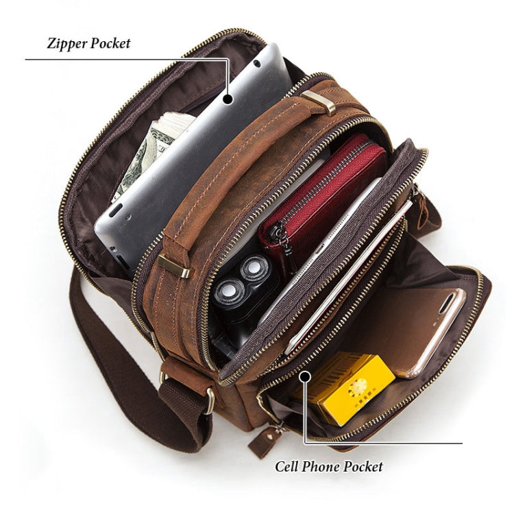 HUMERPAUL MH573 Men Shoulder Bag Leather Messengers Bag(Brown) - free shipping - PMC TechLife - Order now!