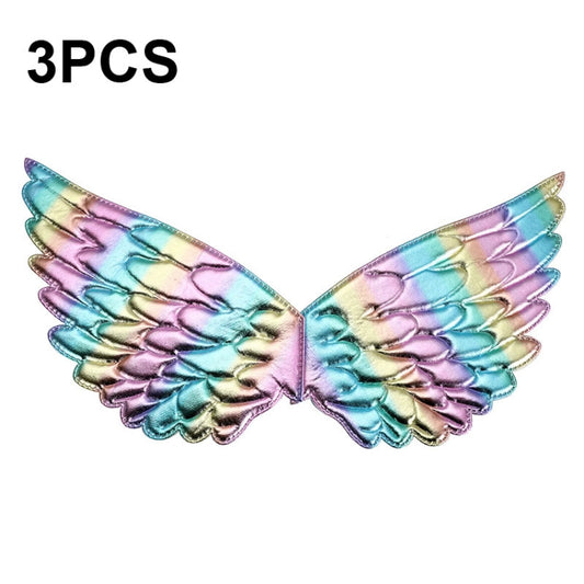 3 PCS Children Prom Dress Up Wings Elf Colorful Wings Party Costume Props(Light Rainbow) - Holiday Decorations by PMC Jewellery | Online Shopping South Africa | PMC Jewellery