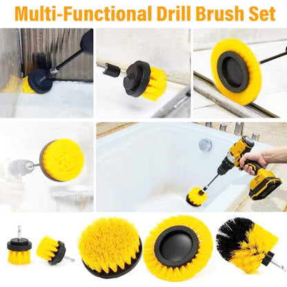 6 PCS / Set Electric Drill Head Car Tire Floor Crevice Cleaning Brush(Black) - Car washing supplies by PMC Jewellery | Online Shopping South Africa | PMC Jewellery