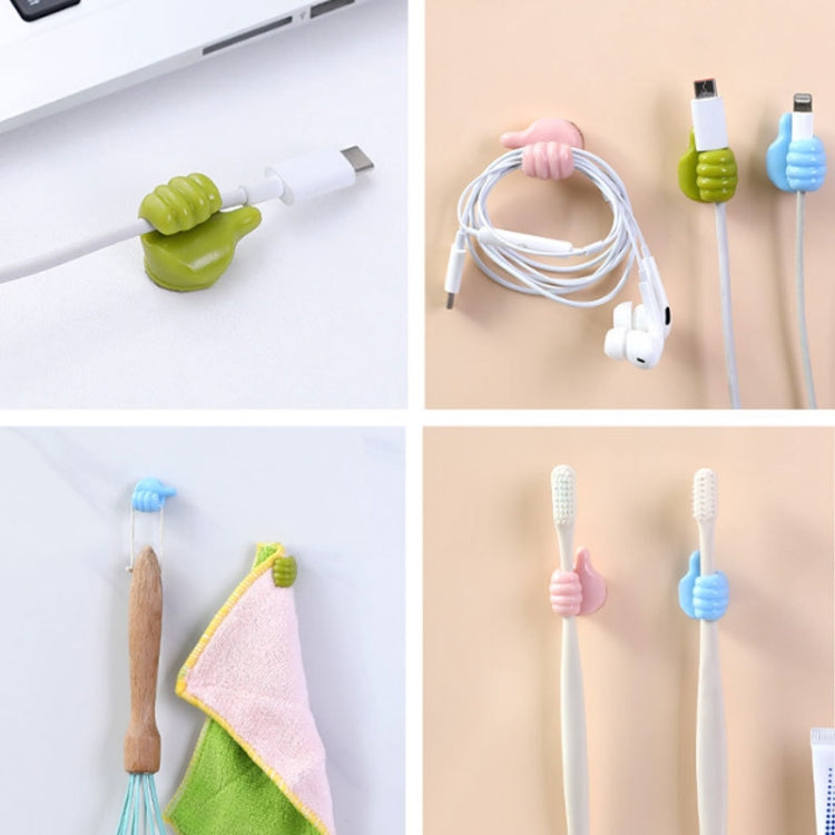 10 PCS Non-punching And Non-marking Adhesive Thumb Hook Cable Organizer(Pink) - Shelf & Hooks by PMC TechLife | Online Shopping South Africa | PMC TechLife