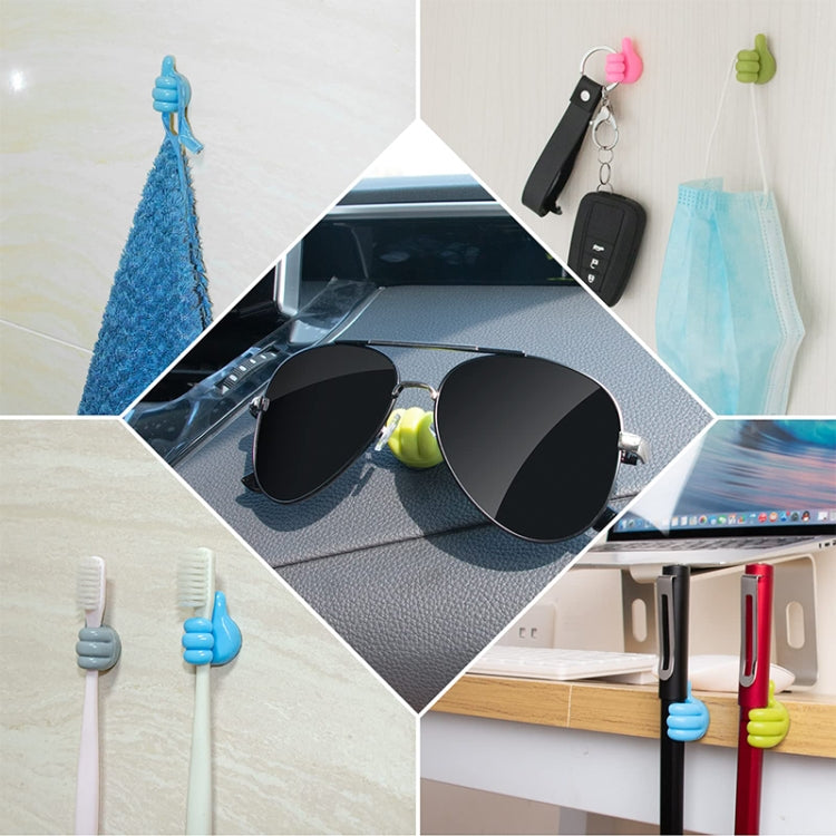 10 PCS Non-punching And Non-marking Adhesive Thumb Hook Cable Organizer(Pink) - Shelf & Hooks by PMC TechLife | Online Shopping South Africa | PMC TechLife