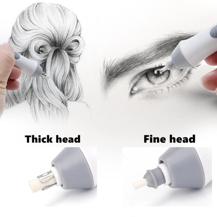 Tenwin 8302 Adjustable Electric Eraser With Rubber Refills For Sketch Drawing Erasing(White) - free shipping - PMC TechLife - Order now!