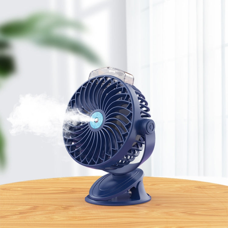 USB Charging Desktop Clip Style Cooling Fan, Spec: Spray (Blue) - Electric Fans by PMC Jewellery | Online Shopping South Africa | PMC Jewellery | Buy Now Pay Later Mobicred