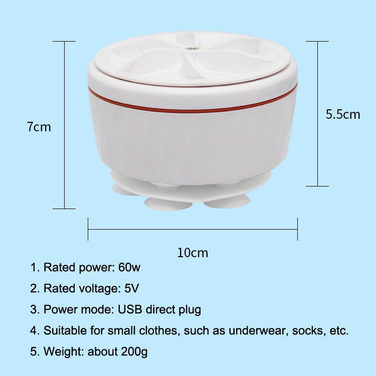 Mini Ultrasonic Spin Washer Turbo Portable Cleaner(White) - Ultrasonic Cleaner by PMC Jewellery | Online Shopping South Africa | PMC Jewellery