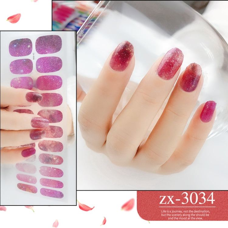 22 Fingers Shiny Onion Powder Starry Waterproof Nail Sticker(ZX-3034) - Nail Stickers by PMC Jewellery | Online Shopping South Africa | PMC Jewellery | Buy Now Pay Later Mobicred