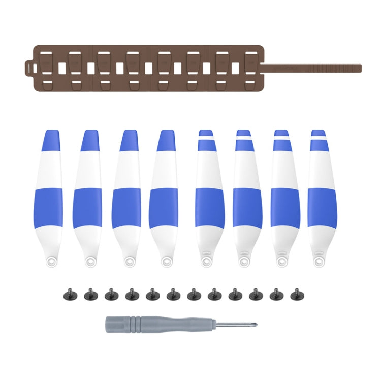 Sunnylife MM3-SN443 For Mini 3 Pro Propeller Blades + Silicone Folding Storage Bag(Blue Strip+Brown Bag) - DIY Propeller by Sunnylife | Online Shopping South Africa | PMC TechLife | Buy Now Pay Later Mobicred