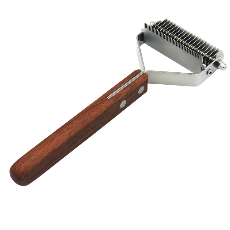 Pet Wooden Handle Dual-purpose Stainless Steel Comb Pet Hair Removal Comb(DS-Y075) - Brushes & Combs by PMC TechLife | Online Shopping South Africa | PMC TechLife | Buy Now Pay Later Mobicred