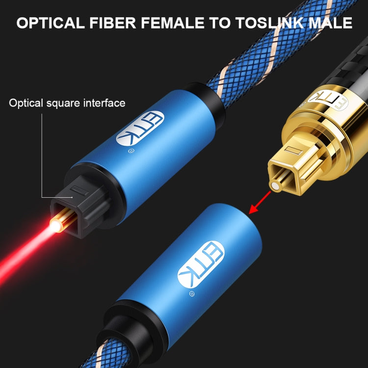 EMK Male To Female SPDIF Paired Digital Optical Audio Extension Cable, Cable Length: 1m (Blue) - Audio Optical Cables by EMK | Online Shopping South Africa | PMC Jewellery | Buy Now Pay Later Mobicred