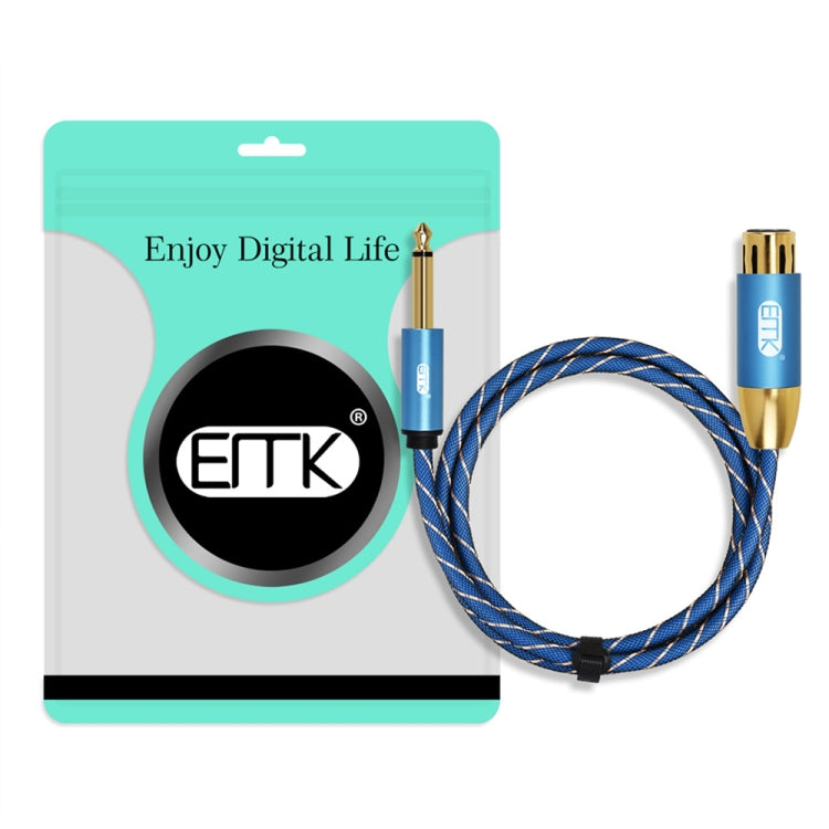 EMK KN603 2Pin 6.5mm Canon Line Balanced Audio Microphone Line,Cable Length: 1m(Blue) - Microphone Audio Cable & Connector by EMK | Online Shopping South Africa | PMC Jewellery | Buy Now Pay Later Mobicred