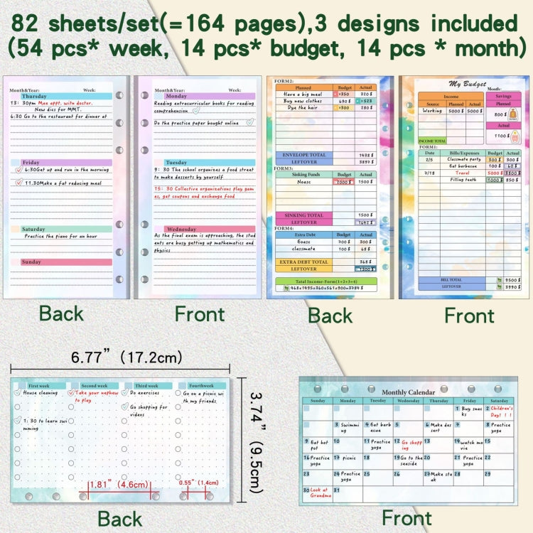 A6 Cash Budget Book Schedule Weekly Plan Monthly Plan Loose-leaf Notepad(Pink) - Notebooks by PMc TechLife | Online Shopping South Africa | PMc TechLife | Buy Now Pay Later Mobicred