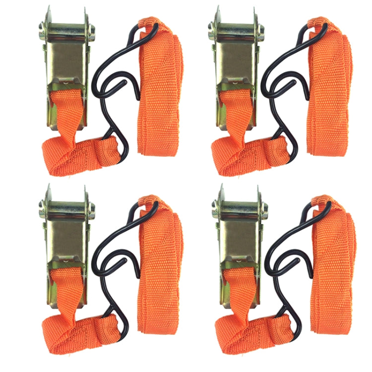 4PCS 15 Inch Tensioner Ratchet Strap Car Ratchet Thread Tensioner(Orange) - Towing Bars by PMC Jewellery | Online Shopping South Africa | PMC Jewellery | Buy Now Pay Later Mobicred